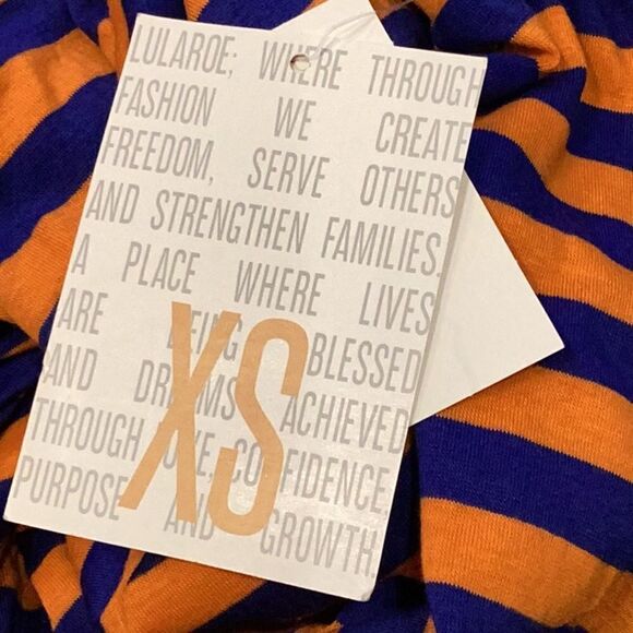 NWT LulaRoe Blue Orange Striped Maxi Skirt XS - Picture 4 of 8